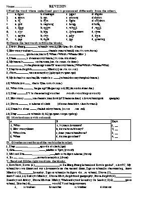 Bài tập Tiếng Anh Khối 6 (Sách Thí điểm)